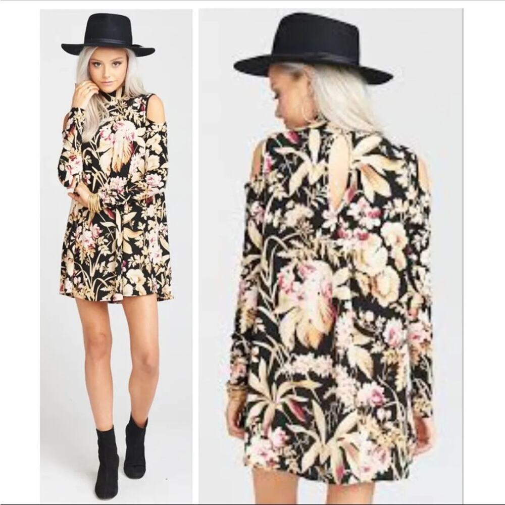 Show Me Your Mumu Brady Botanical Cold Shoulder Tunic Mini Dress‎ Size M